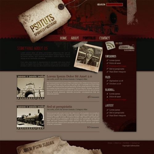 آموزش طراحی وبسایت به سبک گرانج در فتوشاپ